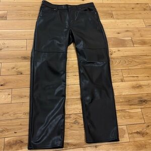 Vegan Leather Straight Leg Pants